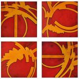 quadryptique rouge jaune