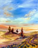 Paysage au coucher de soleil