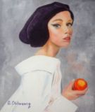 oeuvre de l'artiste DUBREUCQ Brigitte : la jeune fille à la pomme