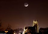 oeuvre de l'artiste Patrick Astronomie : Cathédrale de Meaux et la lune 2