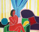 Oeuvre nu au fauteuil vert - Artiste JOUVE Valérie