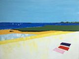Oeuvre la plage du Roaliguen,  3 serviettes - Artiste JOUVE Valérie