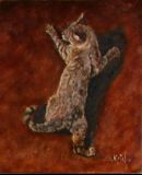 oeuvre de l'artiste Serge Krief - Peintre d'animaux de compagnie : Chat perché