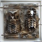 oeuvre de l'artiste EH peintre design 3D : Hiboux