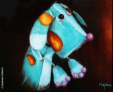 oeuvre de l'artiste VIGNAUX Stephanie : C'est l'histoire d'un chien bleu "Marin"  -  © Stephanie VIGNAUX