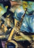 oeuvre de l'artiste MOREAU Alain : Le saxophoniste