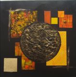 oeuvre de l'artiste VINOUSE Marie : Variation orangé sur noir