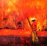 oeuvre de l'artiste Cezorzinski : Les pieds dans la rizière