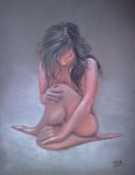 femme nue pastel couleur