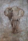 oeuvre de l'artiste DECERLE Jacky : ELEPHANT de face